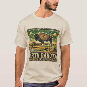 T-shirt Grunge North Dakota