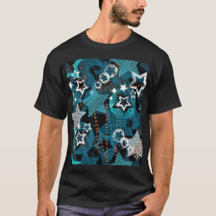 T-shirt Grunge star motif, design pour enfants ludique.