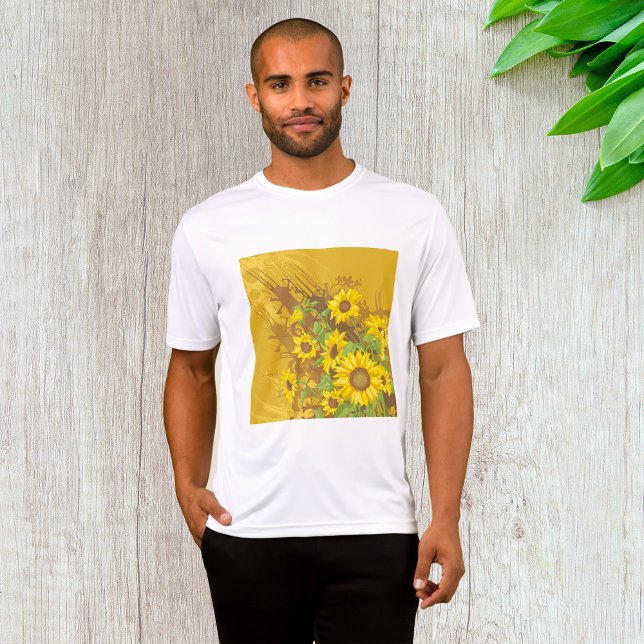 T-shirt Grunge Tournesol Art Bold Rustique Jaune Floral (Créateur téléchargé)