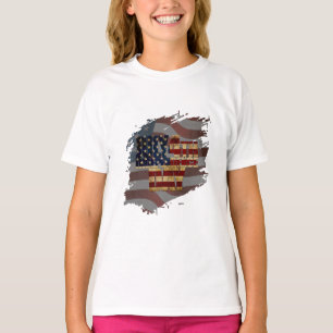T-shirt Grunge USA juillet 4 Juillet Indépendance Graphiqu
