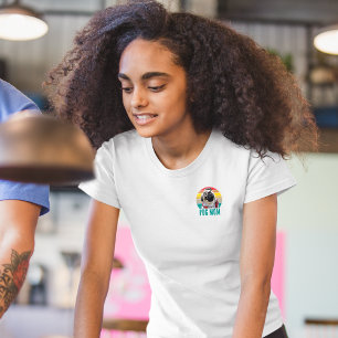 T-shirt Grunge Vintage Carlin en détresse Photo Chien Mama