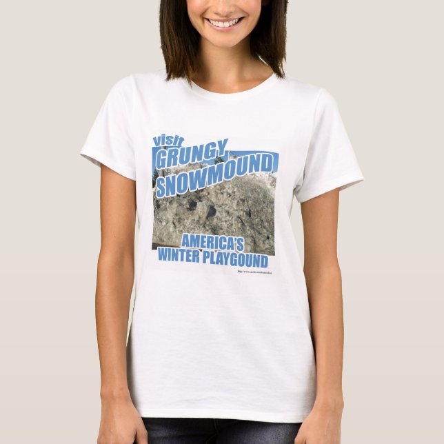 T-shirt Grungy Snowmum Parodie Winter Travel Design (Devant)