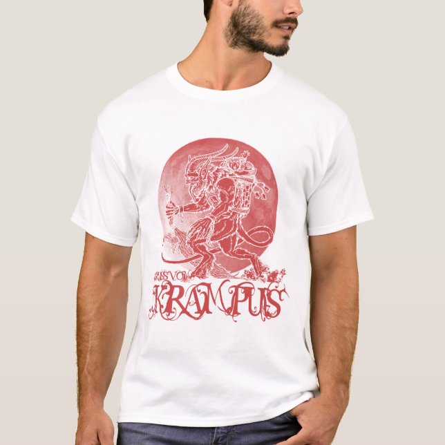 T-shirt Gruss vom krampus joyeux noël à demon xmas (Devant)