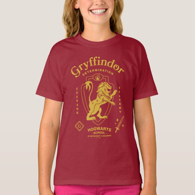 T-shirt GRYFFINDOR™ Détermination Courage Bravoure Blason (Devant)