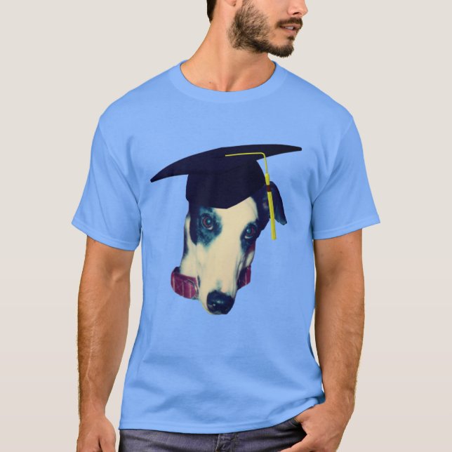 T-shirt Gryhound dans la limite de graduation Chien drôle (Devant)