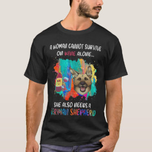 T-shirt GSD052 - Une Femme Ne Peut Survivre Seul Sur Le Vi