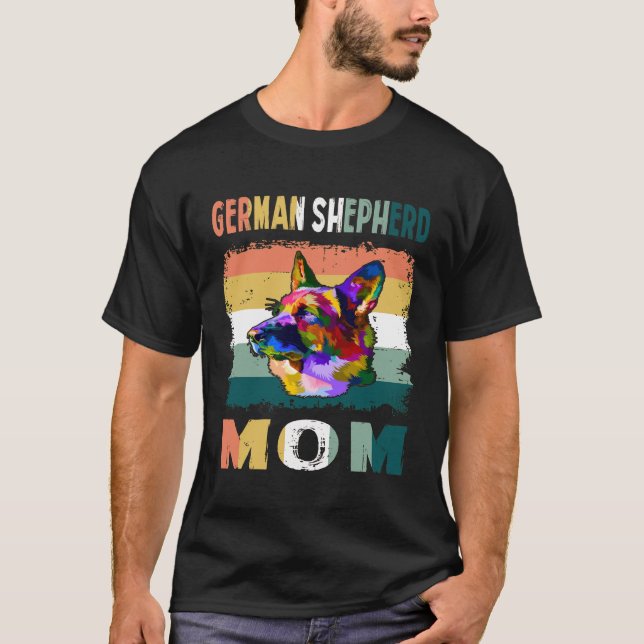 T-shirt GSD067 - German Shepherd Mom (Devant)
