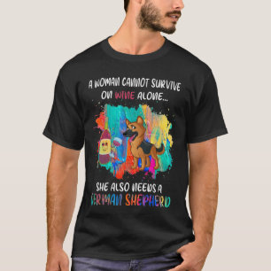 T-shirt GSD073 - Une Femme Ne Peut Survivre Seul Sur Le Vi