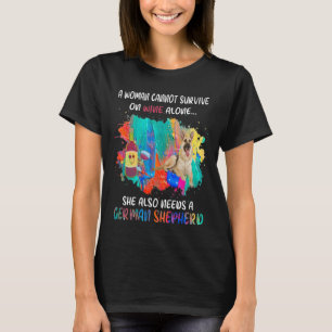 T-shirt GSD104 - Une Femme Ne Peut Survivre Seul Sur Le Vi