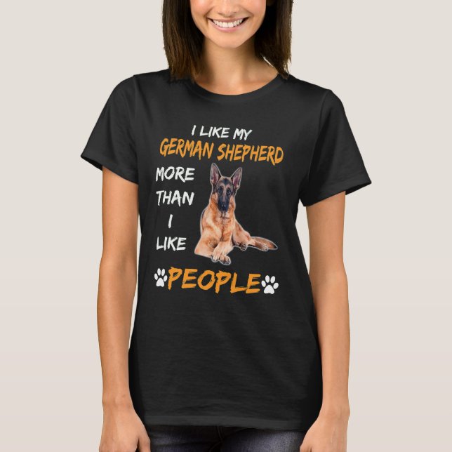 T-shirt GSD128 - J'Aime Mon Berger Allemand Plus Que J'Aim (Devant)