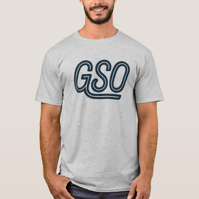 T-shirt GSO Greensboro Airport Code - Bold Caroline du Nor (Devant)
