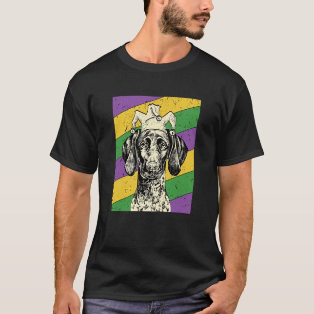 T-shirt GSP Bouffon Mardi Gras Maman ou Papa de chien (Devant)