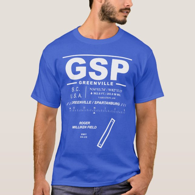 T-shirt GSP de l'aéroport international de Greenvi (Devant)