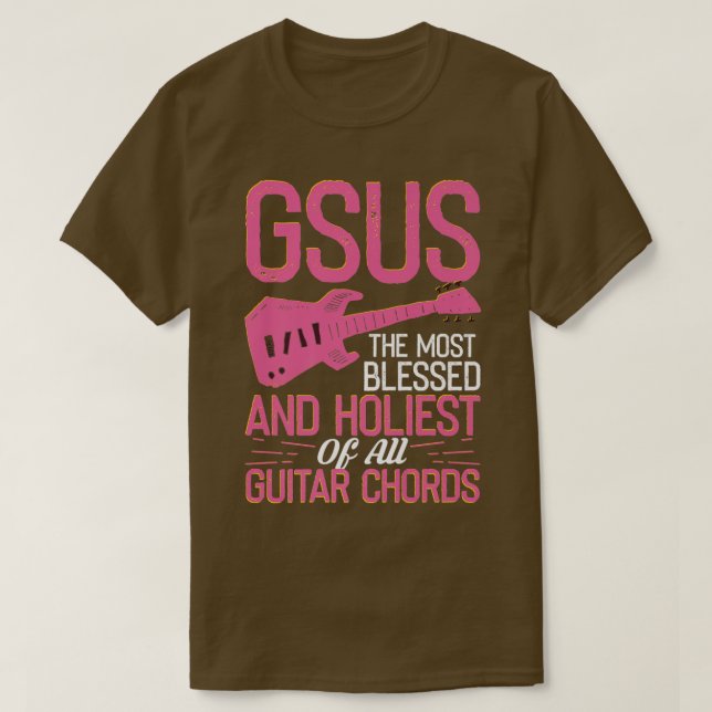 T-shirt GSUS Guitar Chords With Electric Guitar454 (Design devant)