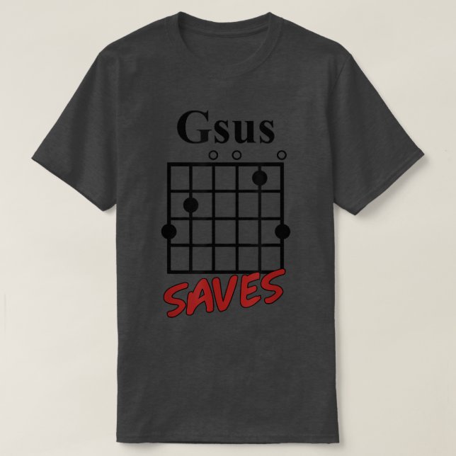 T-shirt Gsus guitare Saves 974 (Design devant)