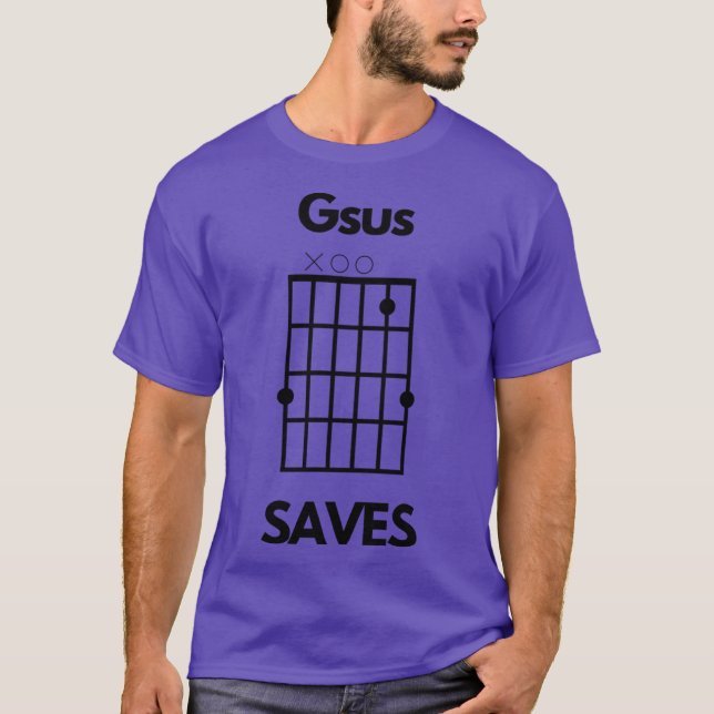 T-shirt Gsus Saves Jesus Saves Chord Pun friends (Devant)