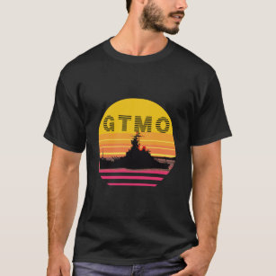 T-shirt Gtmo Vintage Guantanamo Bay Cuba Coucher de soleil