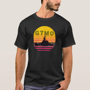 T-shirt Gtmo Vintage Guantanamo Bay Cuba Coucher de soleil