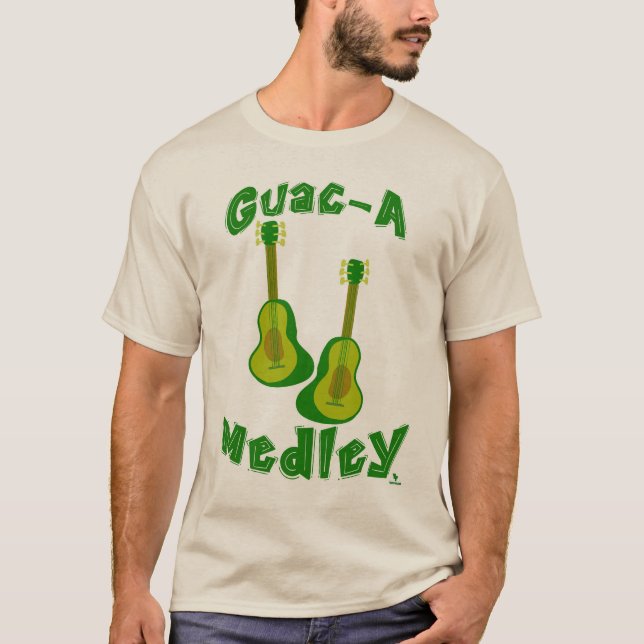 T-shirt Guac Medley Guacamole Avocado Guitare Slogan (Devant)