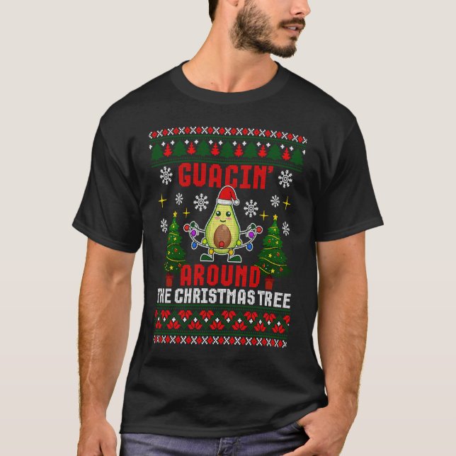 T-shirt Guacin Around The Christmas Tree Funny Mexican Nav (Devant)