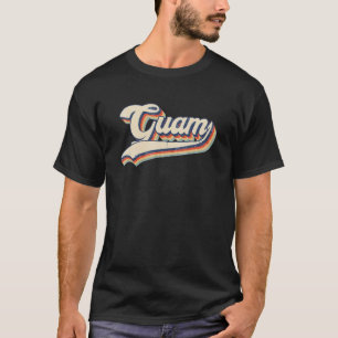T-shirt Guam Etat Vintage Rétro Hommes Femmes Papa Maman G