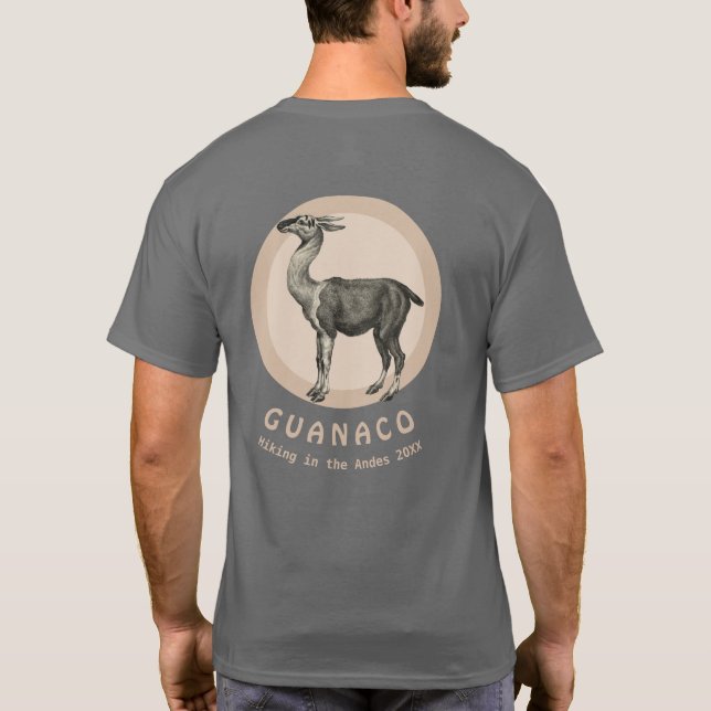 T-shirt Guanaco Llama Randonnée dans la coutume des Andes (Dos)