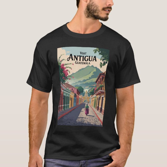 T-shirt Guatemala Antigua Illustration Voyage Art Vintage (Devant)