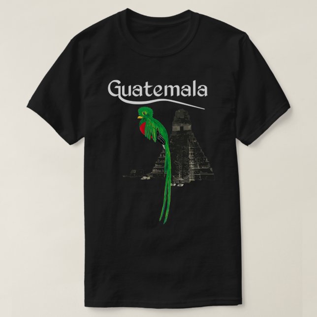 T-shirt Guatemala Chapin Antigua Quetzal Tikal Pètes Maya  (Design devant)