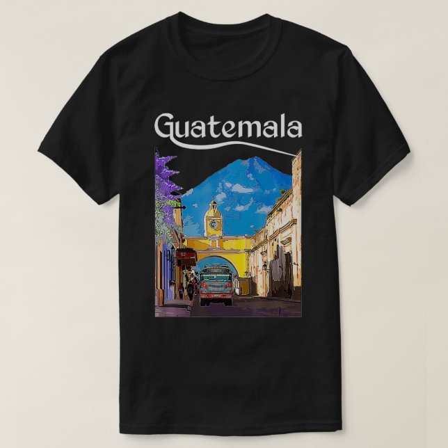T-shirt Guatemala Chicken Bus Antigua Chapin Quetzal Guate (Design devant)