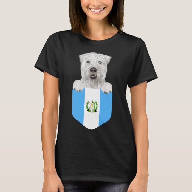 T-shirt Guatemala Drapeau doux à l'entrée de Terrier Chien (Devant)