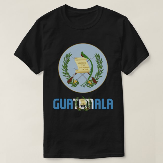T-shirt Guatemala Drapeau et blason Patriotique (Design devant)