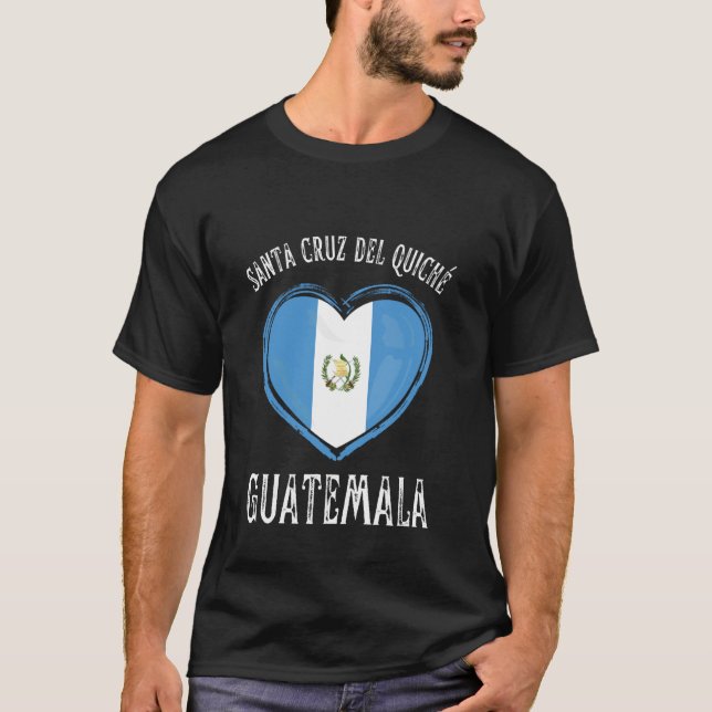 T-shirt Guatemala Flag Heart Santa Cruz Del Quiche City (Devant)