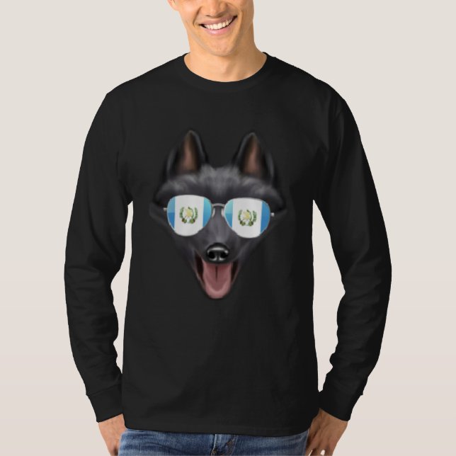 T-shirt Guatemala Flag Schipperke Dog Guatemala Pocket (Devant)