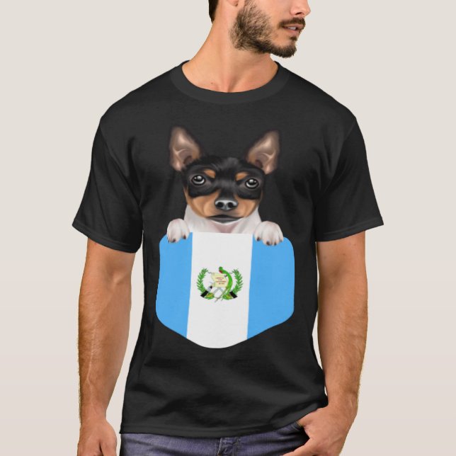 T-shirt Guatemala Flag Toy Fox Terrier Dog In Pocket (Devant)