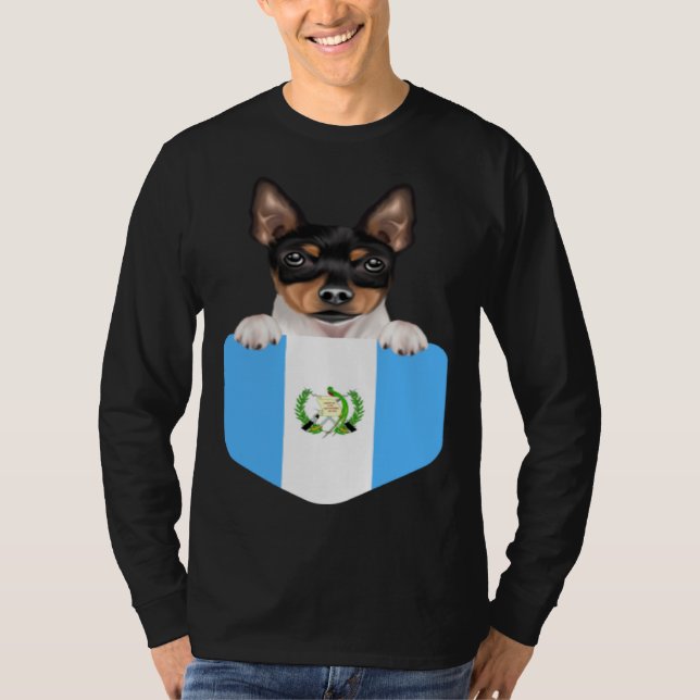 T-shirt Guatemala Flag Toy Fox Terrier Dog In Pocket (Devant)