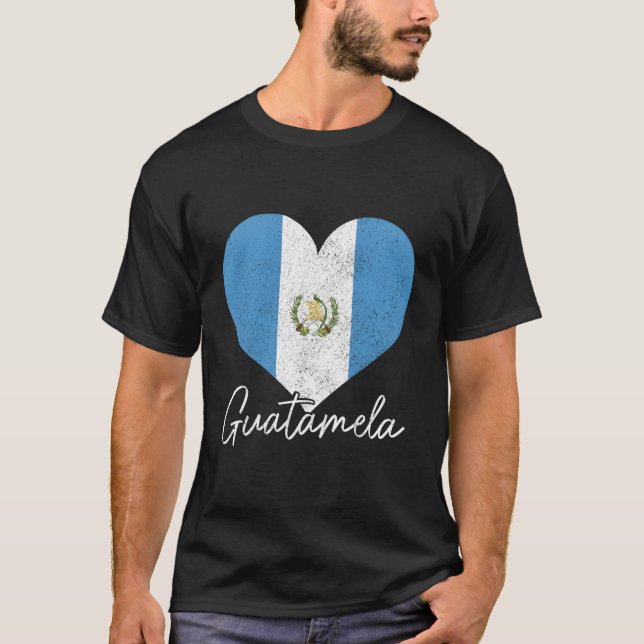 T-shirt Guatemala Guatémala Drapeau Fierté Chapina de coeu (Devant)