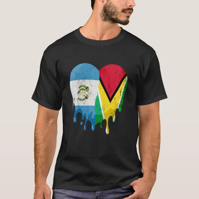 T-shirt Guatemala Guayana Flag Heart Citizen Grown Patriot (Devant)