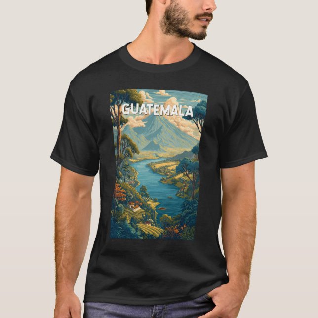 T-shirt Guatemala Illustration Voyage Art Vintage (Devant)