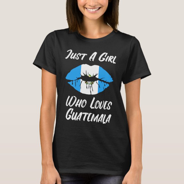 T-shirt Guatemala Lèvres Bouche Drapeau d'amour (Devant)