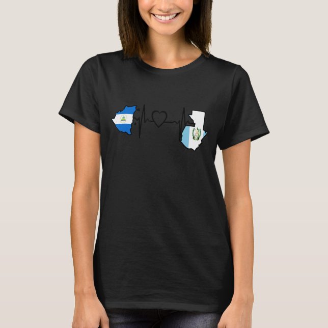 T-shirt Guatemala Nicaragua Flag Guatemalan French Heartbe (Devant)