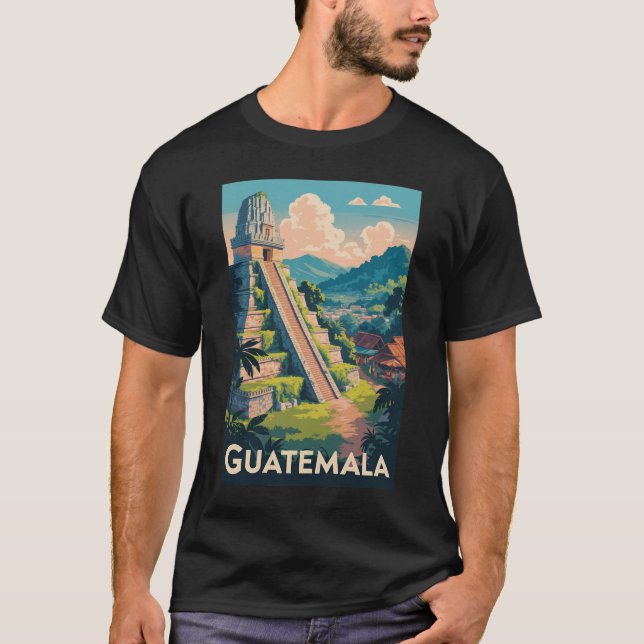 T-shirt Guatemala Tikal National Park Illustration Voyage (Devant)