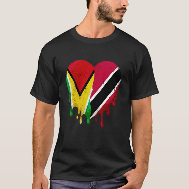 T-shirt Guatemala Trinidad & Tobago Flag Heart Citizen Pat (Devant)