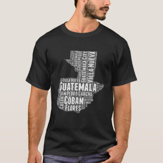 T-shirt Guatemala Word Cloud Art Carte du pays Hommes Femm