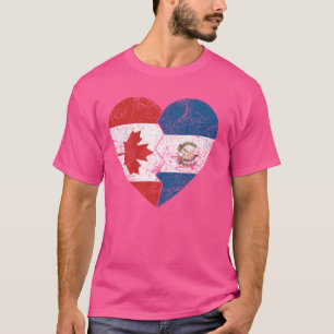 T-shirt Guatémaltèque Drapeaux canadiens Coeur Canada Guat