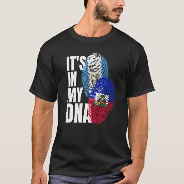 T-shirt Guatémaltèque Et Haïtien Mélangent Le Drapeau Adn  (Devant)