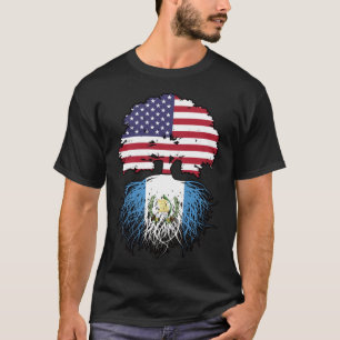 T-shirt Guatémaltèque-États-Unis Drapeau des racines d'arb