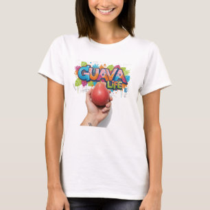 T-shirt Guava Life Main Tenant un Fruit Mûr Art de Rue Sty