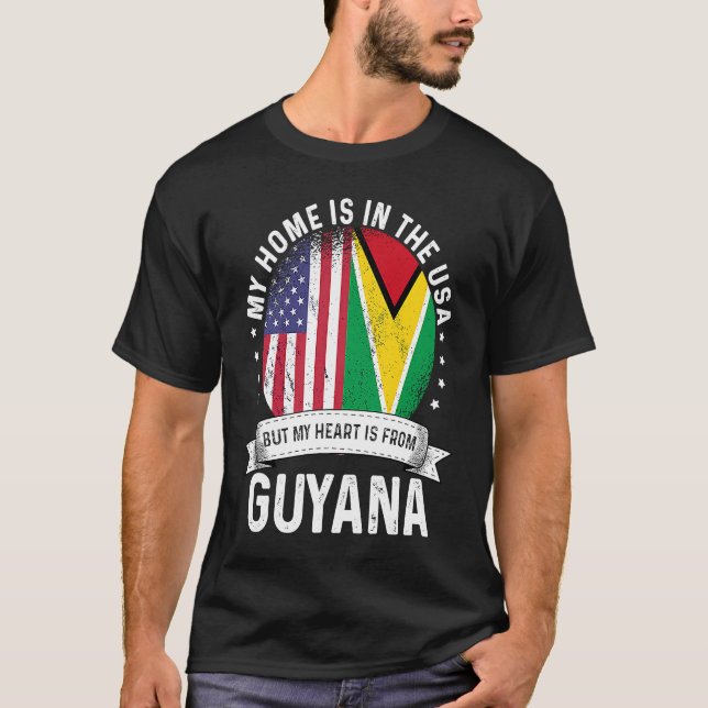 T-shirt Guayanais Patriot Américain Cultivé Fier Accueil U (Devant)