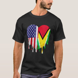 T-shirt Guayanais Patriot Américain Cultivé Pays Fondu H