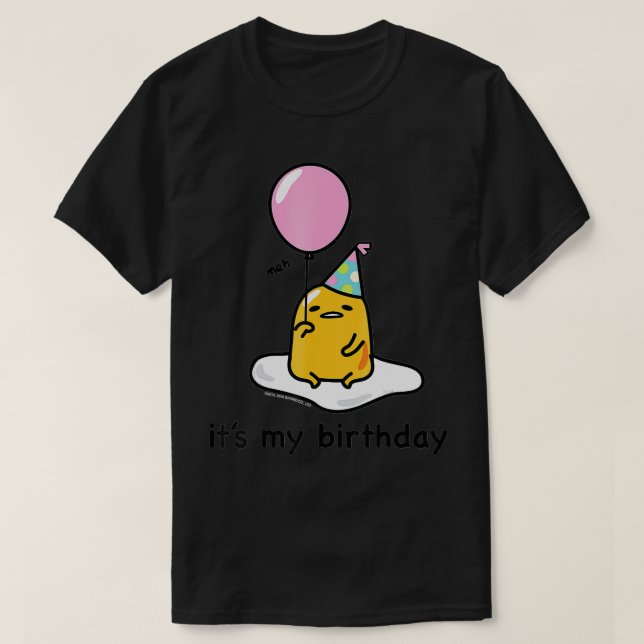 T-shirt Gudetama, c'est mon anniversaire (Design devant)